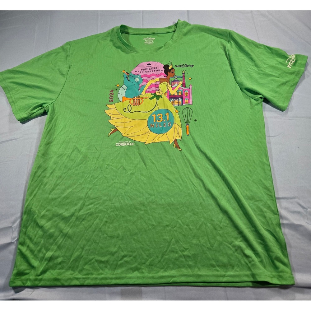 RunDisney 2024 Princess Half Marathon Tiana Shirt Green 2XL 13.1 Miles Corkcicle